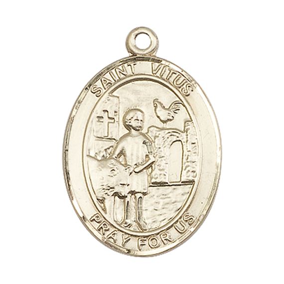 14KT GOLD ST VITUS MEDAL - 1" x 3/4"