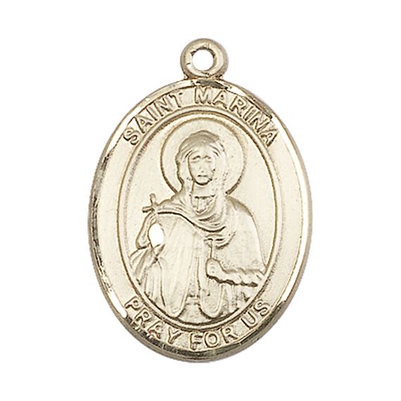 14KT GOLD ST MARINA MEDAL - 1" x 3/4"