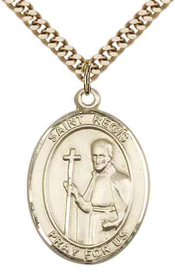 14KT GOLD FILLED ST REGIS PENDANT WITH CHAIN - 1" x 3/4"