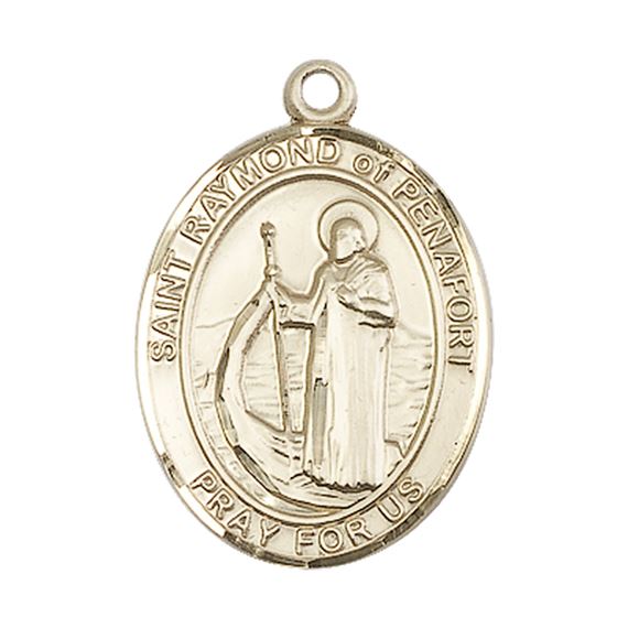 14KT GOLD ST RAYMOND OF PENAFORT MEDAL - 1" x 3/4"