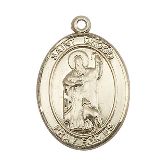 14KT GOLD ST DROGO MEDAL - 1" x 3/4"