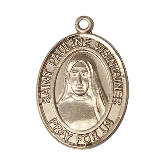 14KT GOLD ST PAULINE VISINTAINER MEDAL - 1" x 3/4"