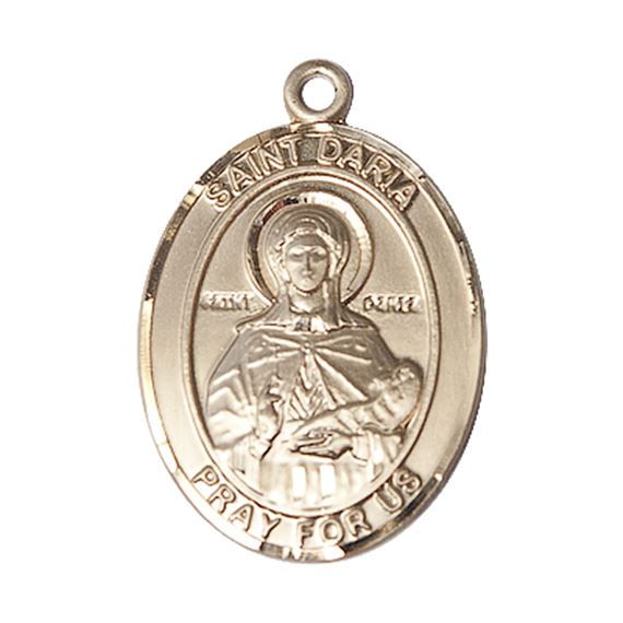 14KT GOLD ST DARIA MEDAL - 1" x 3/4"