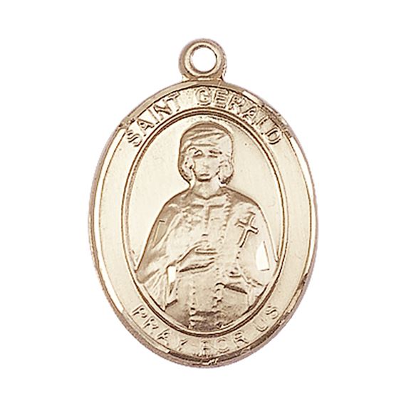 14KT GOLD ST GERALD MEDAL - 1" x 3/4"