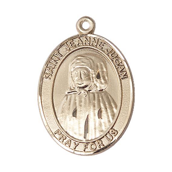 14KT GOLD ST JEANNE JUGAN MEDAL - 1" x 3/4"