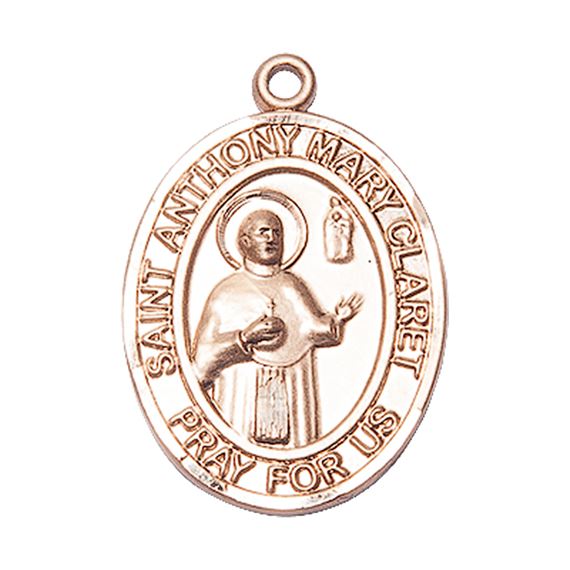 14KT GOLD ST ANTHONY MARY CLARET MEDAL - 1" x 3/4"