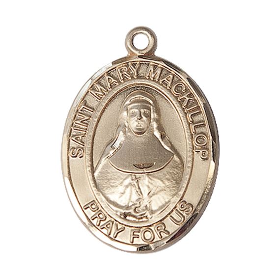 14KT GOLD ST MARY MACKILLOP MEDAL - 1" x 3/4"