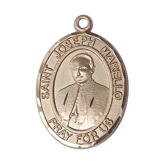 14KT GOLD ST JOSEPH MARELLO MEDAL - 1" x 3/4"