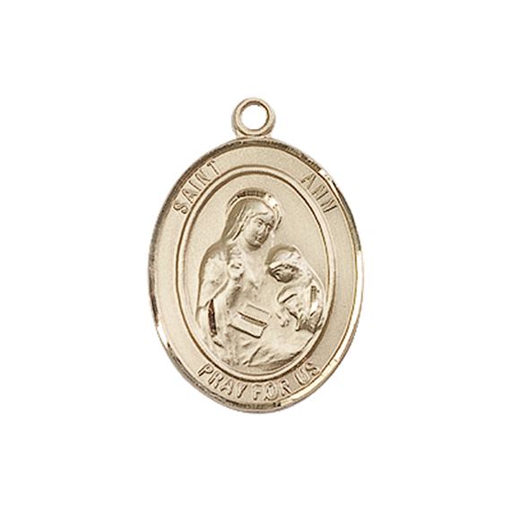 14KT GOLD ST ANN MEDAL - 3/4" x 1/2"