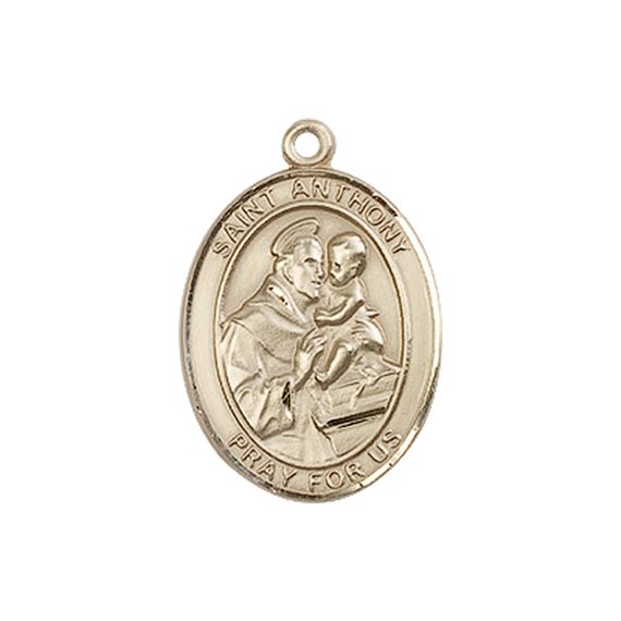 14KT GOLD ST ANTHONY OF PADUA MEDAL - 3/4" x 1/2"