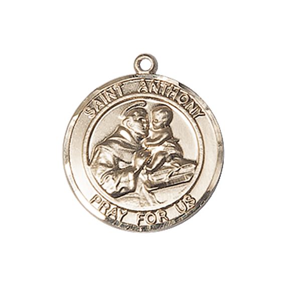 14KT GOLD ST ANTHONY MEDAL - 3/4" x 5/8"