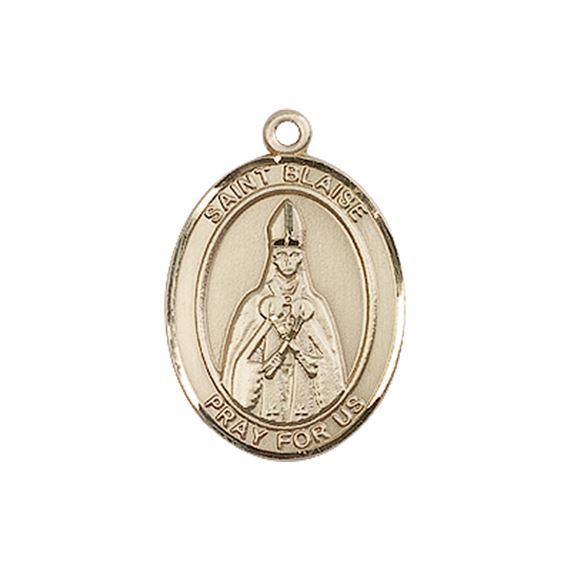 14KT GOLD ST BLAISE MEDAL - 3/4" x 1/2"