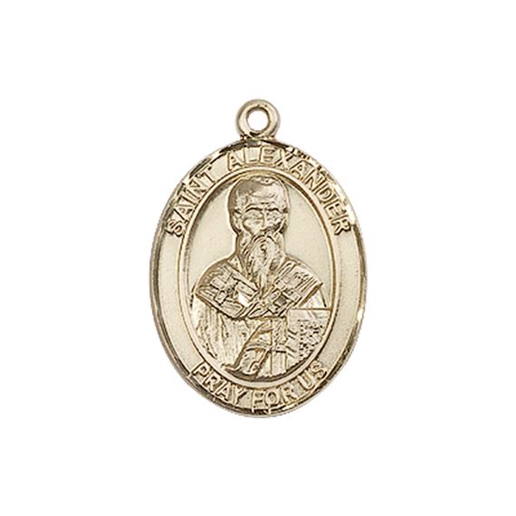 14KT GOLD ST ALEXANDER SAULI MEDAL - 3/4" x 1/2"