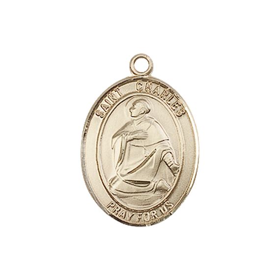 14KT GOLD ST CHARLES BORROMEO MEDAL - 3/4" x 1/2"