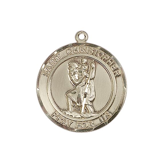 14KT GOLD ST CHRISTOPHER MEDAL - 3/4" x 5/8"