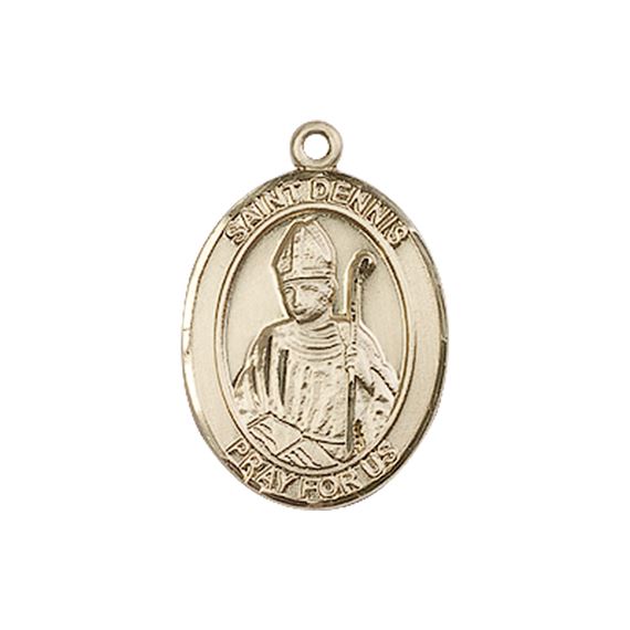14KT GOLD ST DENNIS MEDAL - 3/4" x 1/2"