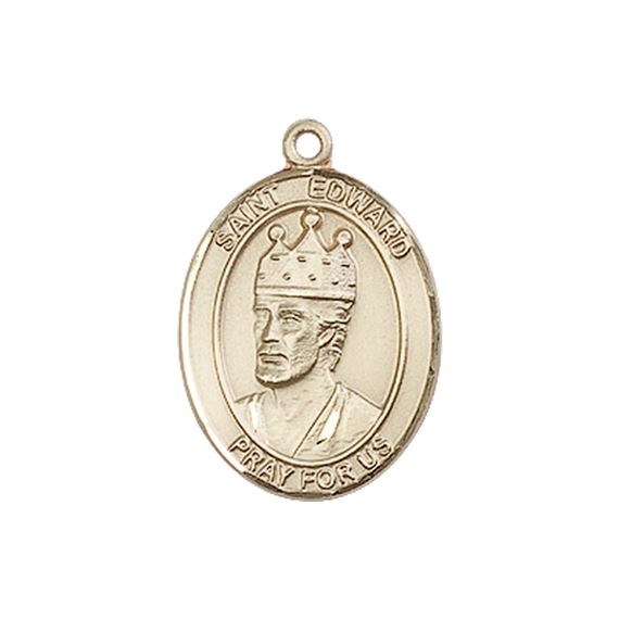 14KT GOLD ST EDWARD THE CONFESSOR MEDAL - 3/4" x 1/2"