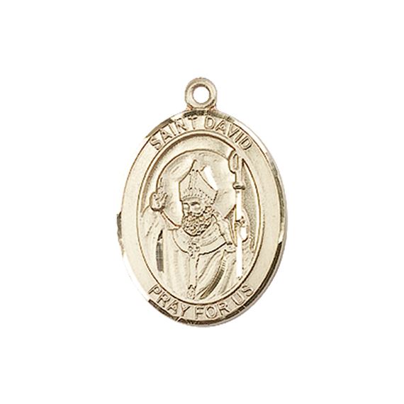14KT GOLD ST DAVID OF WALES MEDAL - 3/4" x 1/2"