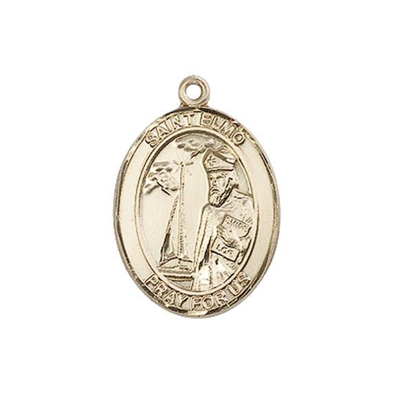 14KT GOLD ST ELMO MEDAL - 3/4" x 1/2"