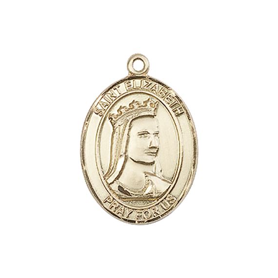 14KT GOLD ST ELIZABETH OF HUNGARY MEDAL - 3/4" x 1/2"