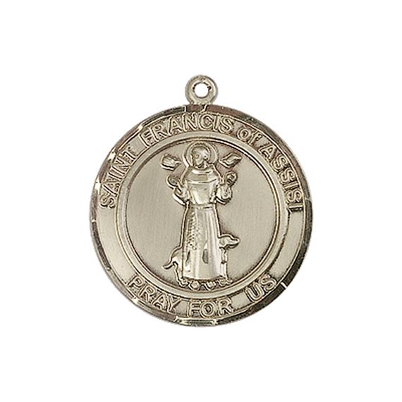 14KT GOLD ST FRANCIS OF ASSISI MEDAL - 3/4" x 5/8"