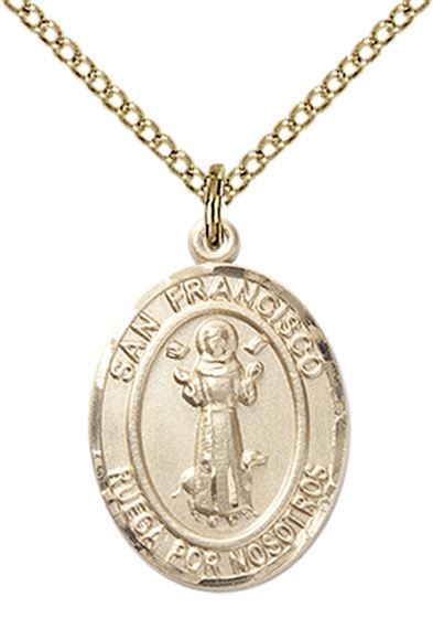 14KT GOLD FILLED SAN FRANCIS PENDANT WITH CHAIN