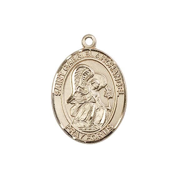 14KT GOLD ST GABRIEL THE ARCHANGEL MEDAL - 3/4" x 1/2"