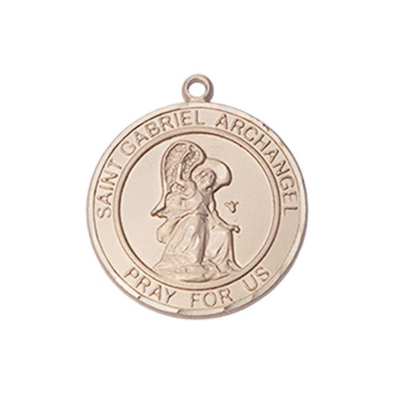 14KT GOLD ST GABRIEL THE ARCHANGEL MEDAL - 3/4" x 5/8"