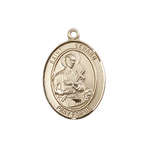 14KT GOLD ST GERARD MAJELLA MEDAL - 3/4" x 1/2"