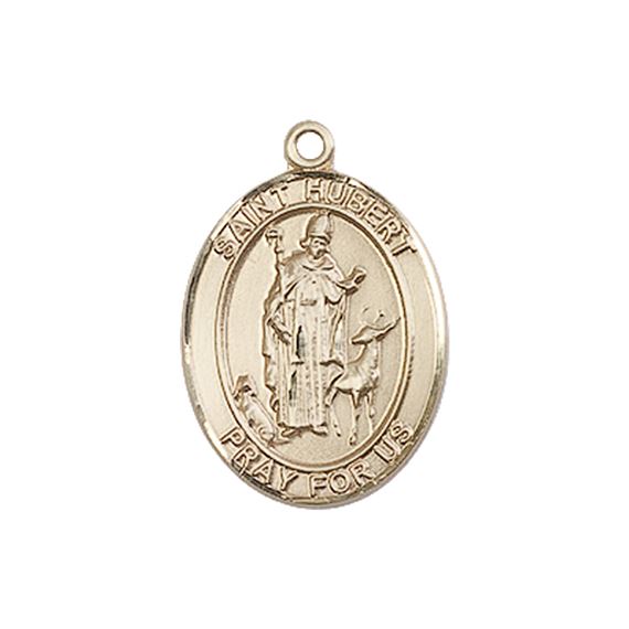 14KT GOLD ST HUBERT OF LIEGE MEDAL - 3/4" x 1/2"