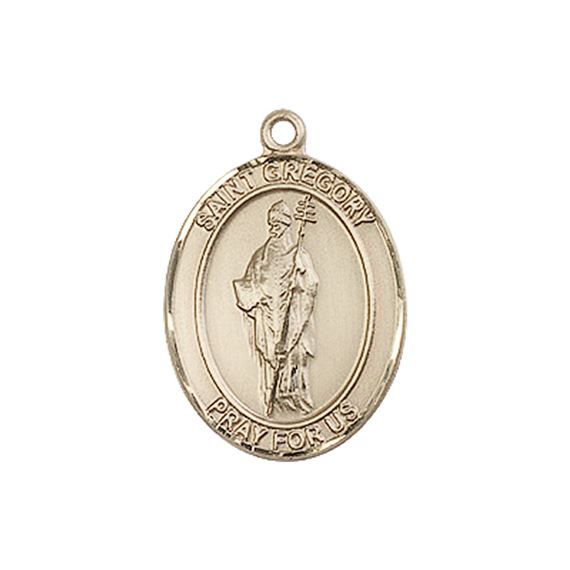 14KT GOLD ST GREGORY THE GREAT MEDAL - 3/4" x 1/2"