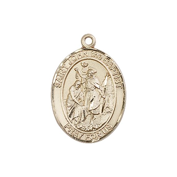 14KT GOLD ST JOHN THE BAPTIST MEDAL - 3/4" x 1/2"