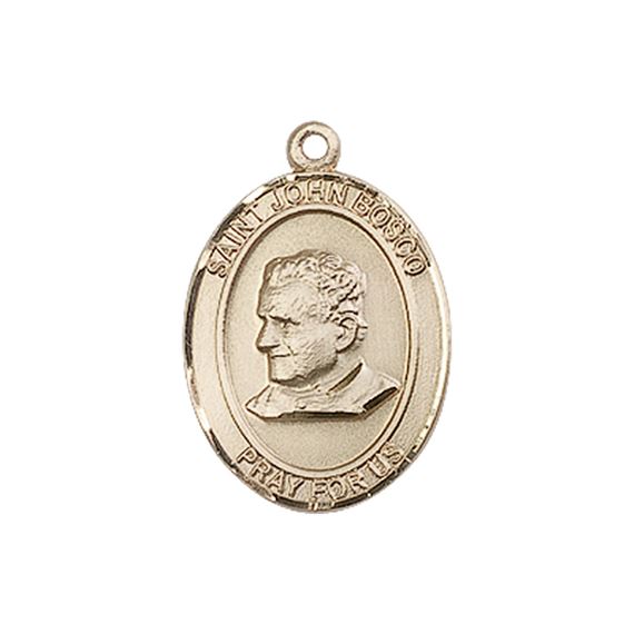 14KT GOLD ST JOHN BOSCO MEDAL - 3/4" x 1/2"