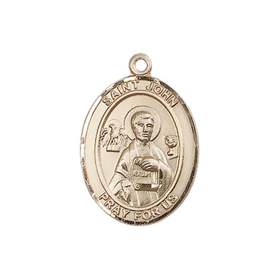 14KT GOLD ST JOHN THE APOSTLE MEDAL - 3/4" x 1/2"