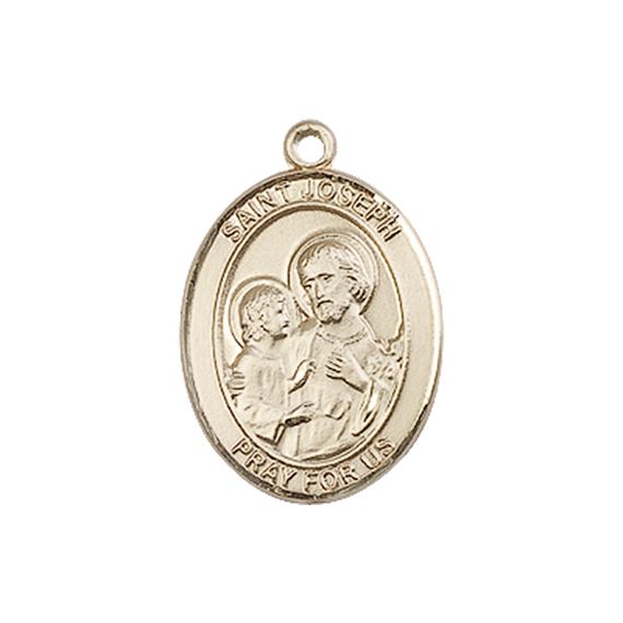 14KT GOLD ST JOSEPH MEDAL - 3/4" x 1/2"