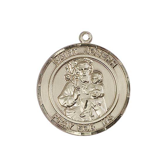14KT GOLD ST JOSEPH MEDAL - 3/4" x 5/8"