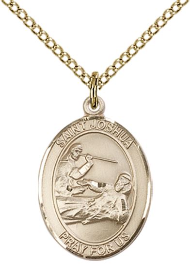 14KT GOLD FILLED ST JOSHUA PENDANT WITH CHAIN - 3/4" x 1/2"