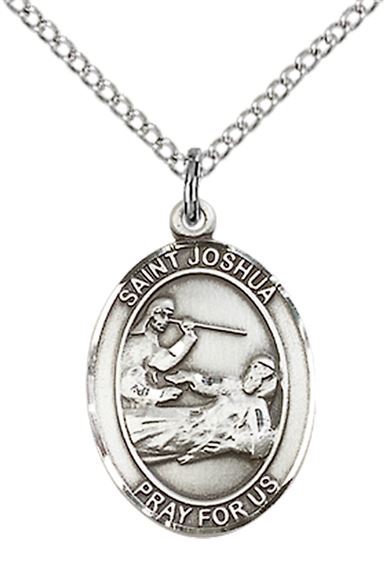 STERLING SILVER ST JOSHUA PENDANT WITH CHAIN - 3/4" x 1/2"