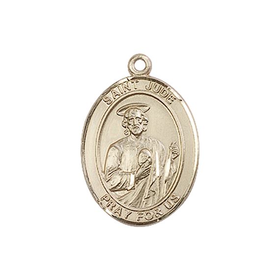 14KT GOLD ST JUDE MEDAL - 3/4" x 1/2"
