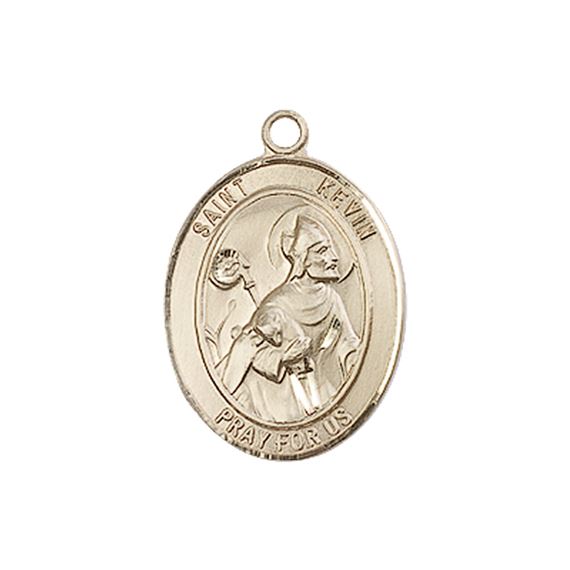 14KT GOLD ST KEVIN MEDAL - 3/4" x 1/2"