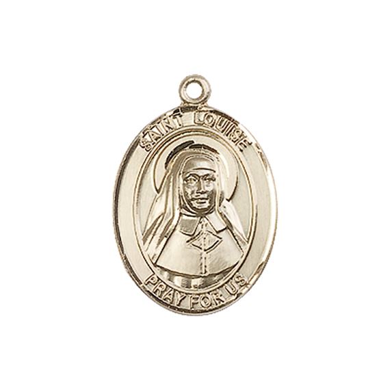 14KT GOLD ST LOUISE DE MARILLAC MEDAL - 3/4" x 1/2"