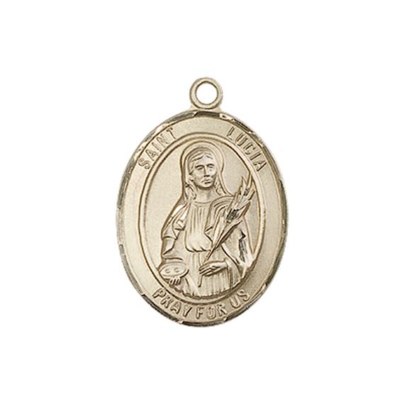 14KT GOLD ST LUCIA OF SYRACUSE MEDAL - 3/4" x 1/2"