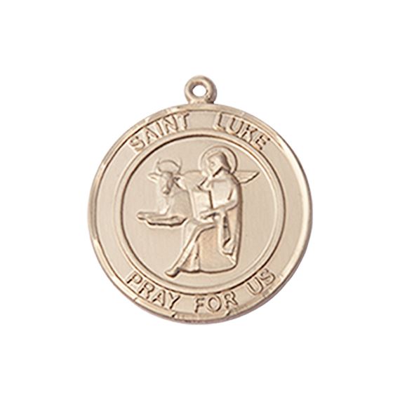 14KT GOLD ST LUKE THE APOSTLE MEDAL - 3/4" x 5/8"