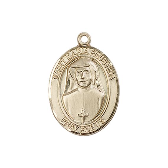 14KT GOLD ST MARIA FAUSTINA MEDAL - 3/4" x 1/2"