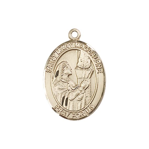 14KT GOLD ST MARY MAGDALENE MEDAL - 3/4" x 1/2"