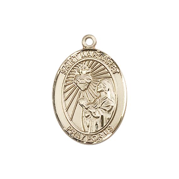 14KT GOLD ST MARGARET MARY ALACOQUE MEDAL - 3/4" x 1/2"