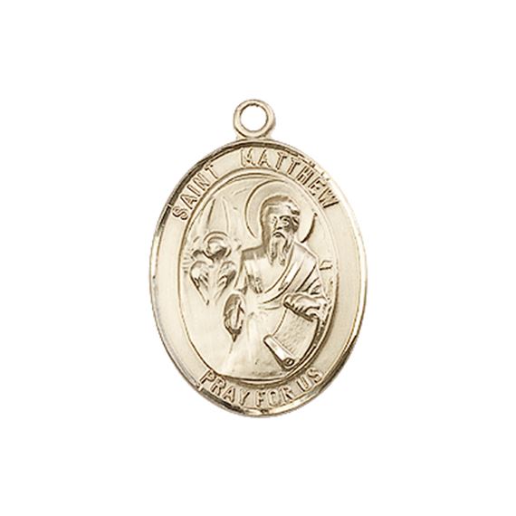 14KT GOLD ST MATTHEW THE APOSTLE MEDAL - 3/4" x 1/2"