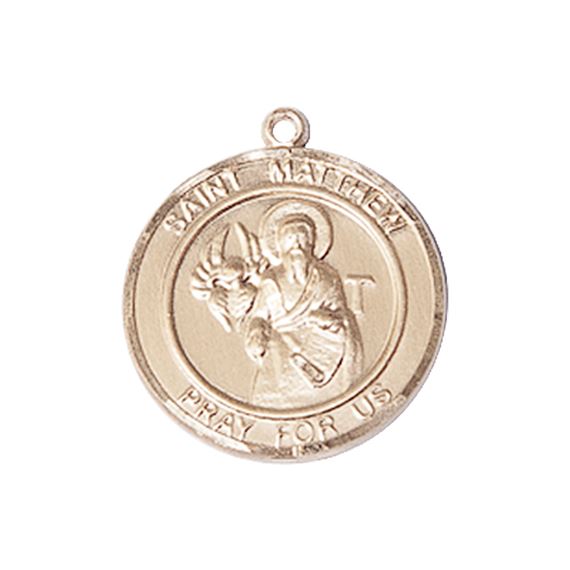 14KT GOLD ST MATTHEW THE APOSTLE MEDAL - 3/4" x 5/8"