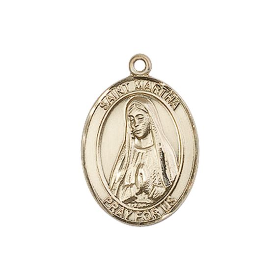 14KT GOLD ST MARTHA MEDAL - 3/4" x 1/2"