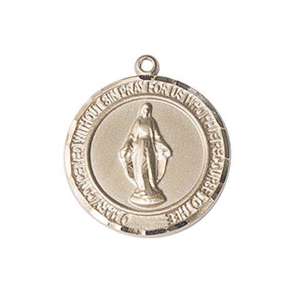 14KT GOLD MIRACULOUS MEDAL - 3/4" x 5/8"
